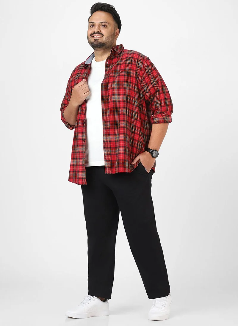 Urbano Fashion  Urbano Plus Men's Black Cotton Regular Fit Casual Chinos Trousers Stretch for Men | Best Price UAE